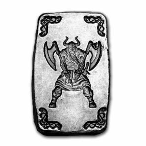 5 oz hand poured silver bar – viking warrior: double axe