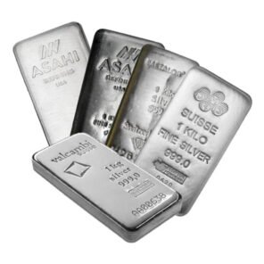 1 kilo silver bars – brand/design varies