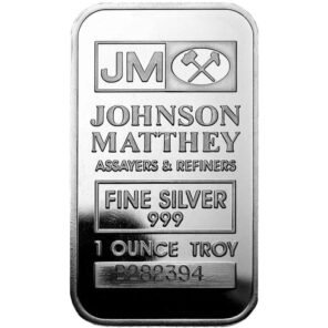 1 oz vintage, premium johnson matthey silver bar