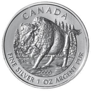 1 oz wood bison 2013 – silver wildlife series