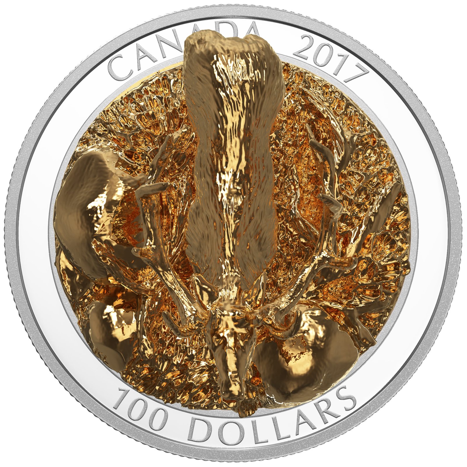 sculpture of majestic animals: elk pure silver gold plated coin sculpture of majestic animals: elk pure silver gold plated coin