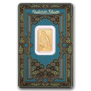 5 gram gold bar – pamp arabian falcon