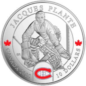 2015 $10 goalies: jacques plante – pure silver coin