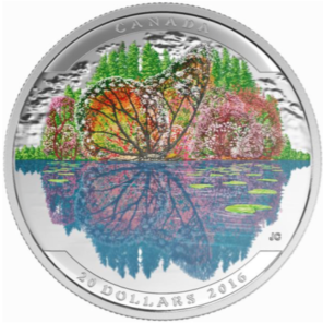 2016 – $20 fine silver coin – landscape illusion – butterfly