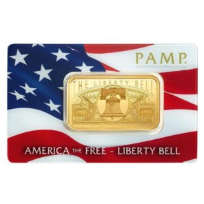 1 oz pamp suisse liberty bell pure gold bar .9999 (w/assay)
