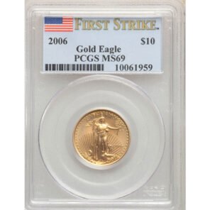 gold eagle 2006 g$10 ms coin – ngc graded for ms 70