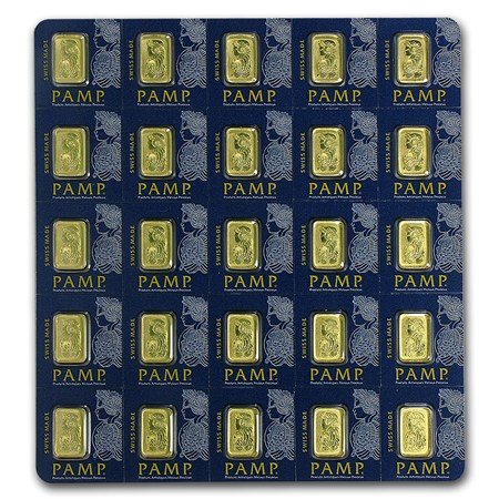 25 x 1 gram gold bar pamp multi gram .9999 25 x 1 gram gold bar pamp multi gram .9999